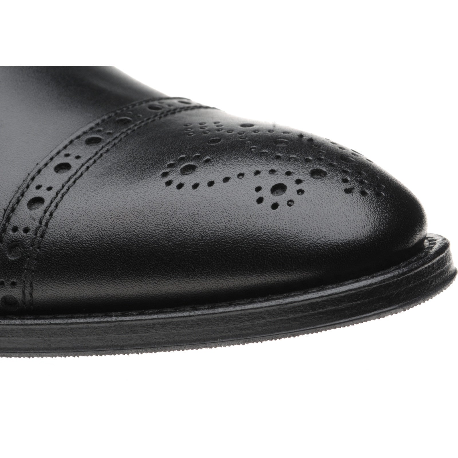 Product image for Herring Clifton mens hybrid-soled semi-brogues in black calf (second)