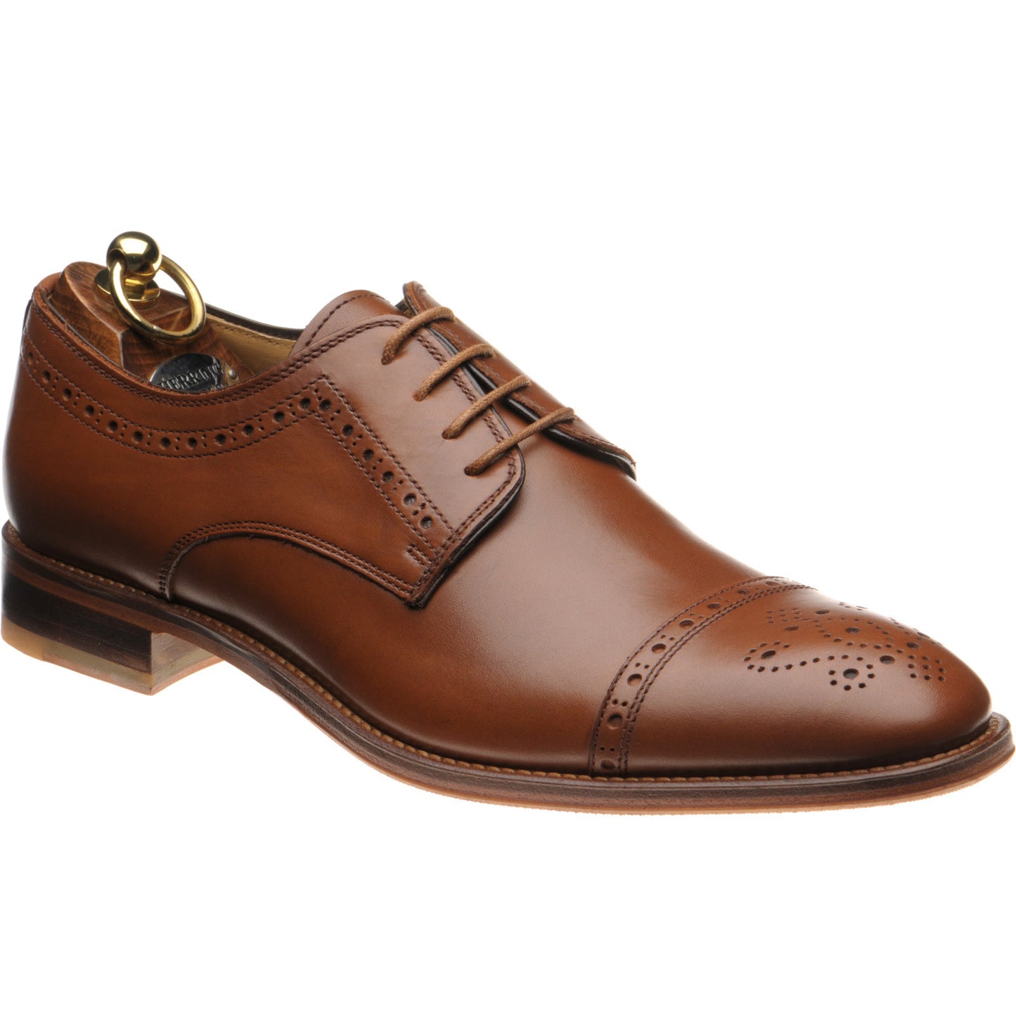 Product image for Herring Clifton mens hybrid-soled semi-brogues in tan calf (second)