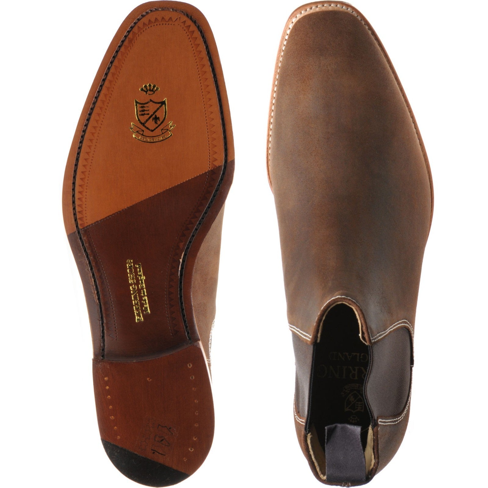 Product image for Herring Coburn mens Chelsea boots in brown waxy suede