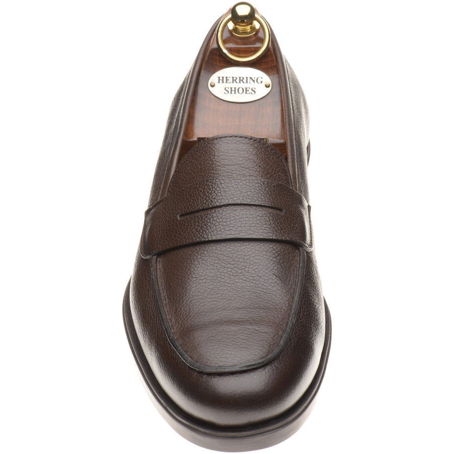 Product image for Herring Cole mens rubber-soled loafers in brown grain