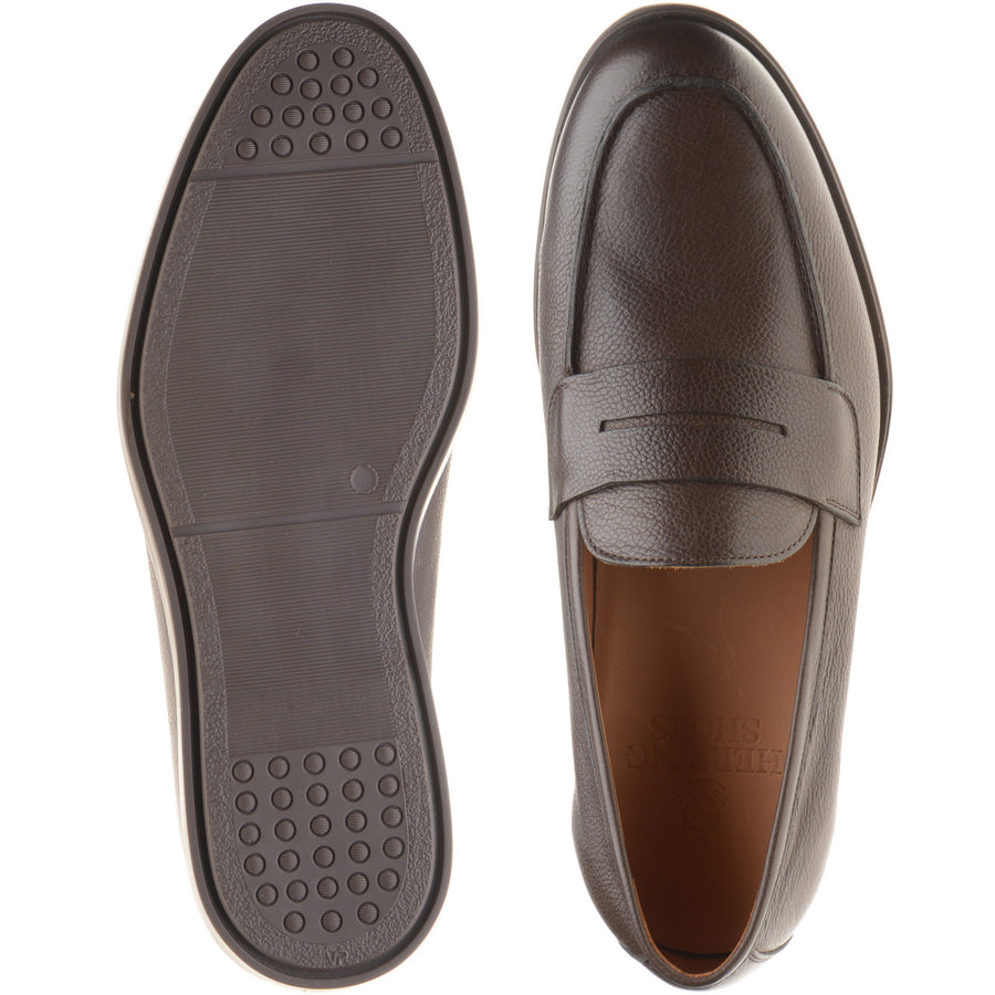 Product image for Herring Cole mens rubber-soled loafers in brown grain