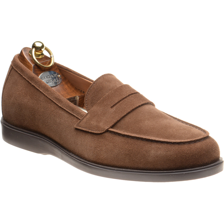 Product image for Herring Cole mens rubber-soled loafers in brown suede