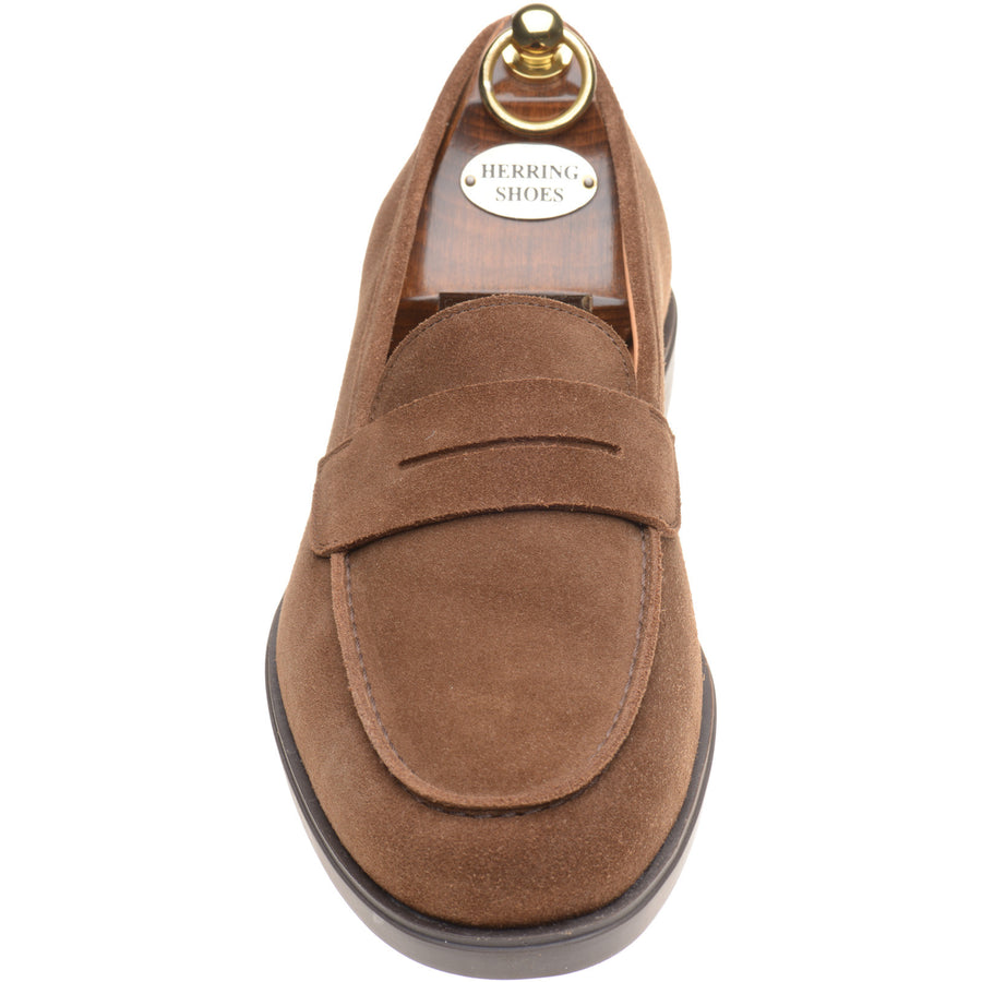 Product image for Herring Cole mens rubber-soled loafers in brown suede