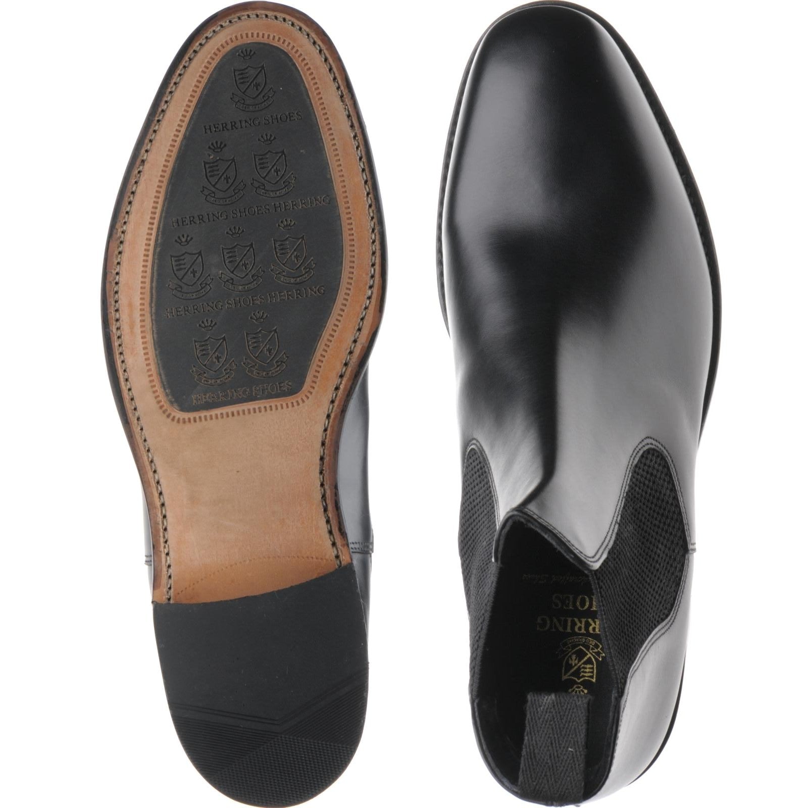 Product image for Herring Coltham mens hybrid-soled Chelsea boots in black calf (second)