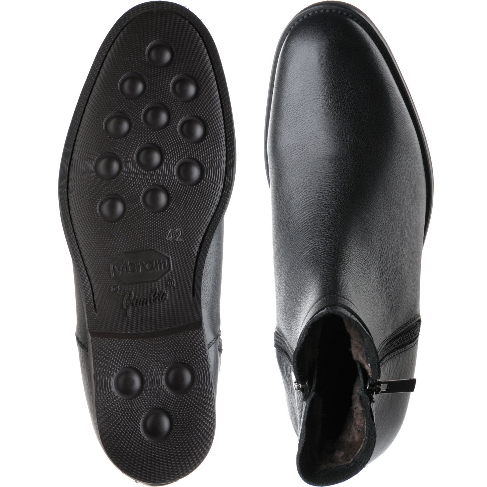 Product image for Herring Copenhagen (Warm Lined) mens rubber-soled Chelsea boots in black calf