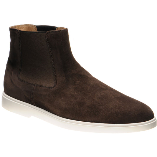 Product image for Herring Corvette mens rubber-soled Chelsea boots in dark brown suede