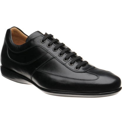 Product image for Herring Cosford mens rubber-soled trainers in black calf