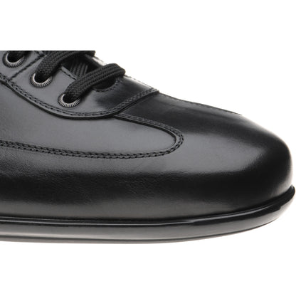 Product image for Herring Cosford mens rubber-soled trainers in black calf