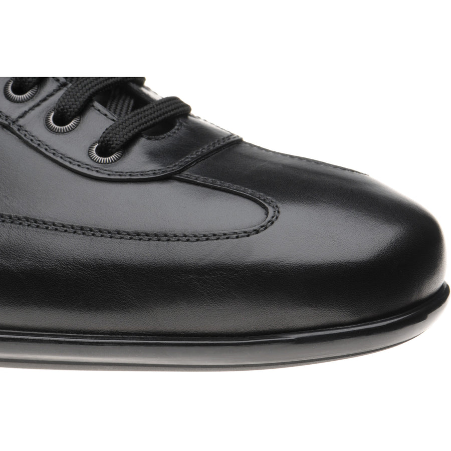 Product image for Herring Cosford mens rubber-soled trainers in black calf