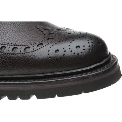 Product image for Herring Crosthwaite mens two-tone rubber-soled brogue boots in walnut calf and brown suede