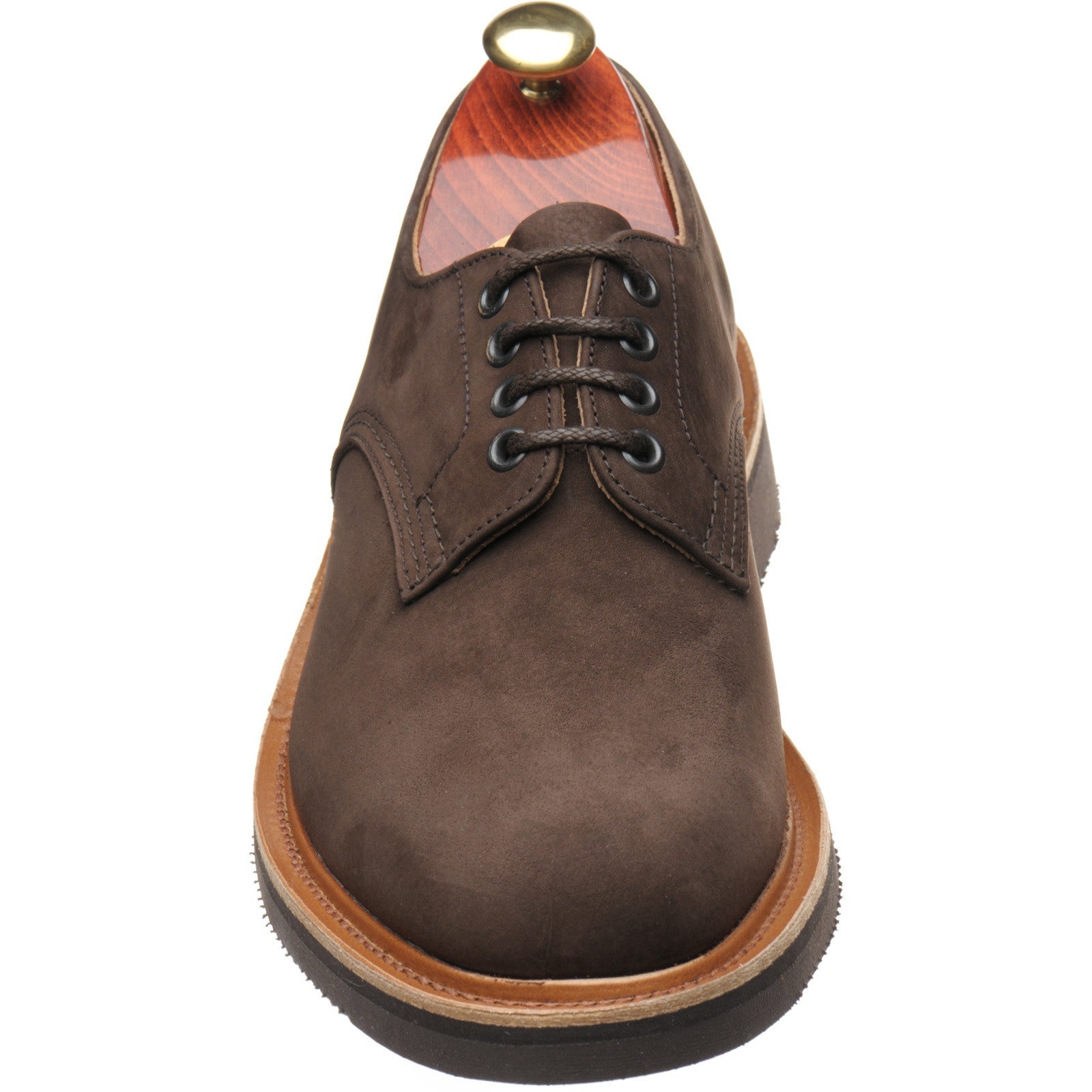 Product image for Herring Daniel mens rubber-soled Derby shoes in brown hydro nubuck