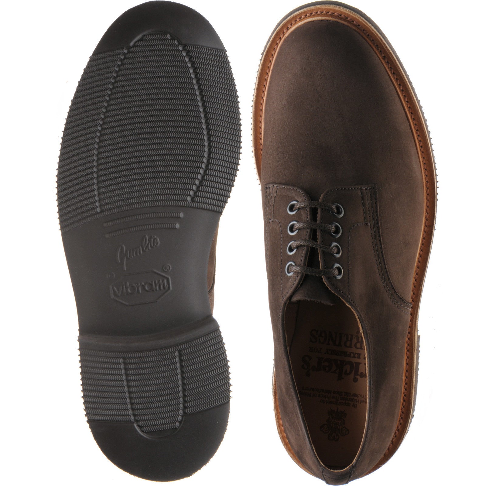 Product image for Herring Daniel mens rubber-soled Derby shoes in brown hydro nubuck