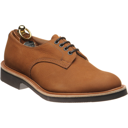 Product image for Herring Daniel mens rubber-soled Derby shoes in whiskey hydro nubuck