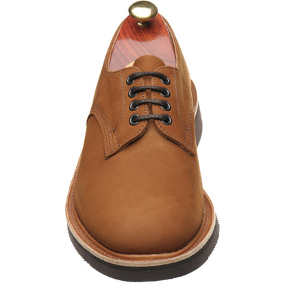 Product image for Herring Daniel mens rubber-soled Derby shoes in whiskey hydro nubuck