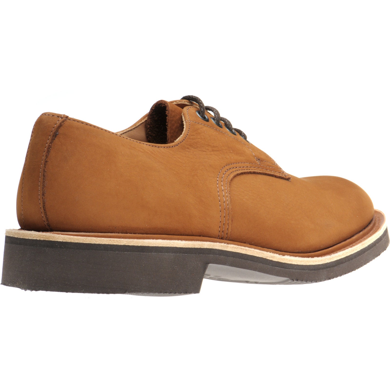 Product image for Herring Daniel mens rubber-soled Derby shoes in whiskey hydro nubuck