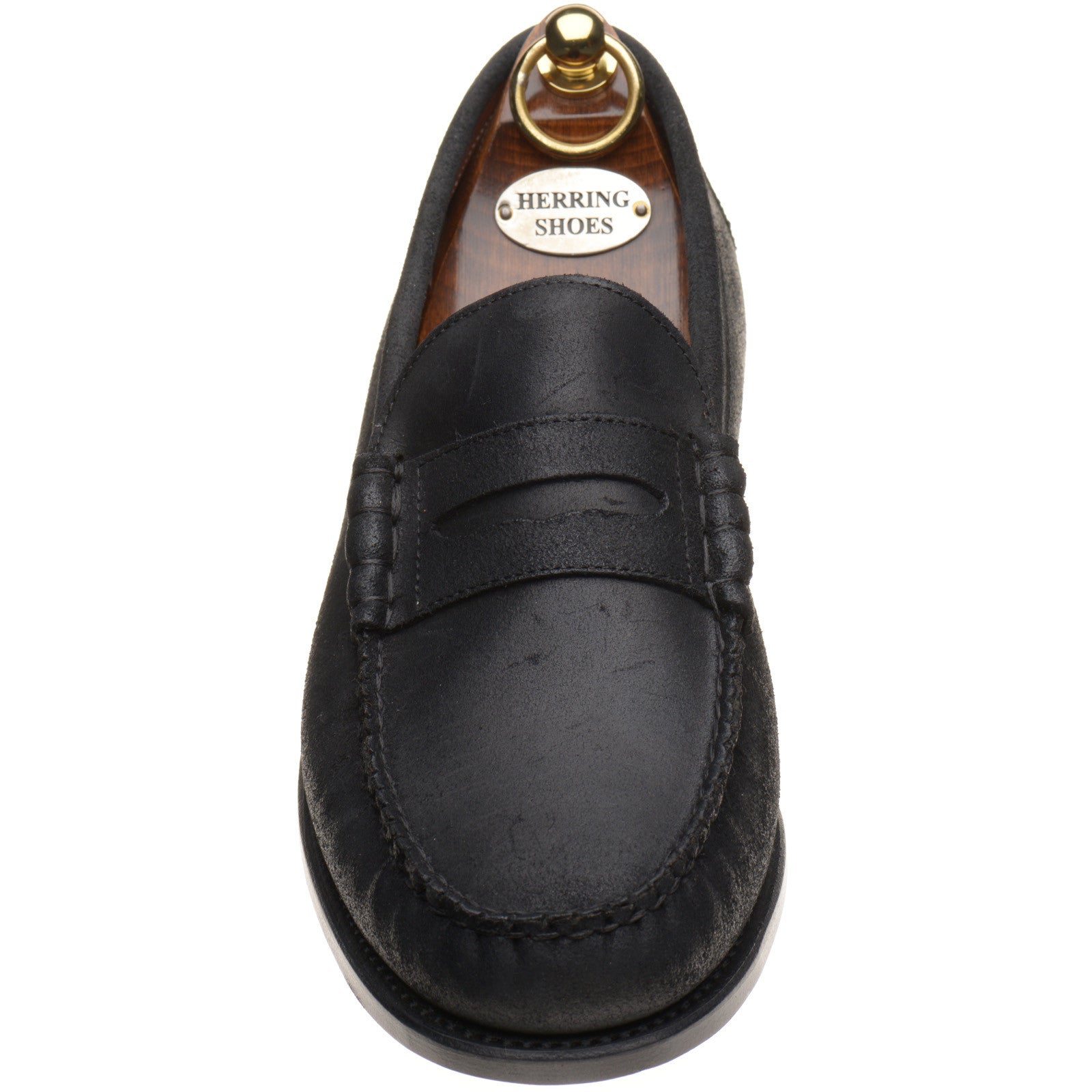 Product image for Herring Dart mens loafers in black waxy