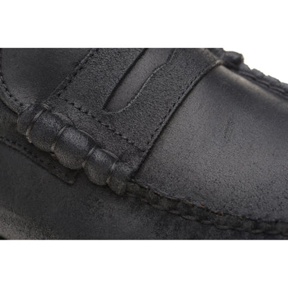Product image for Herring Dart mens loafers in black waxy