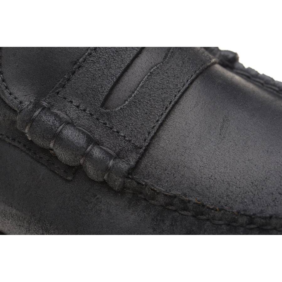 Product image for Herring Dart mens loafers in black waxy