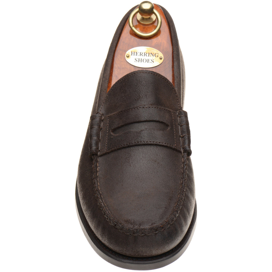 Product image for Herring Dart mens loafers in brown waxy