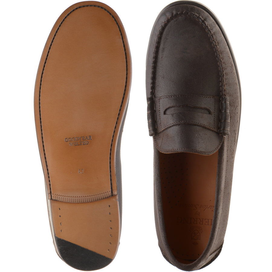 Product image for Herring Dart mens loafers in brown waxy