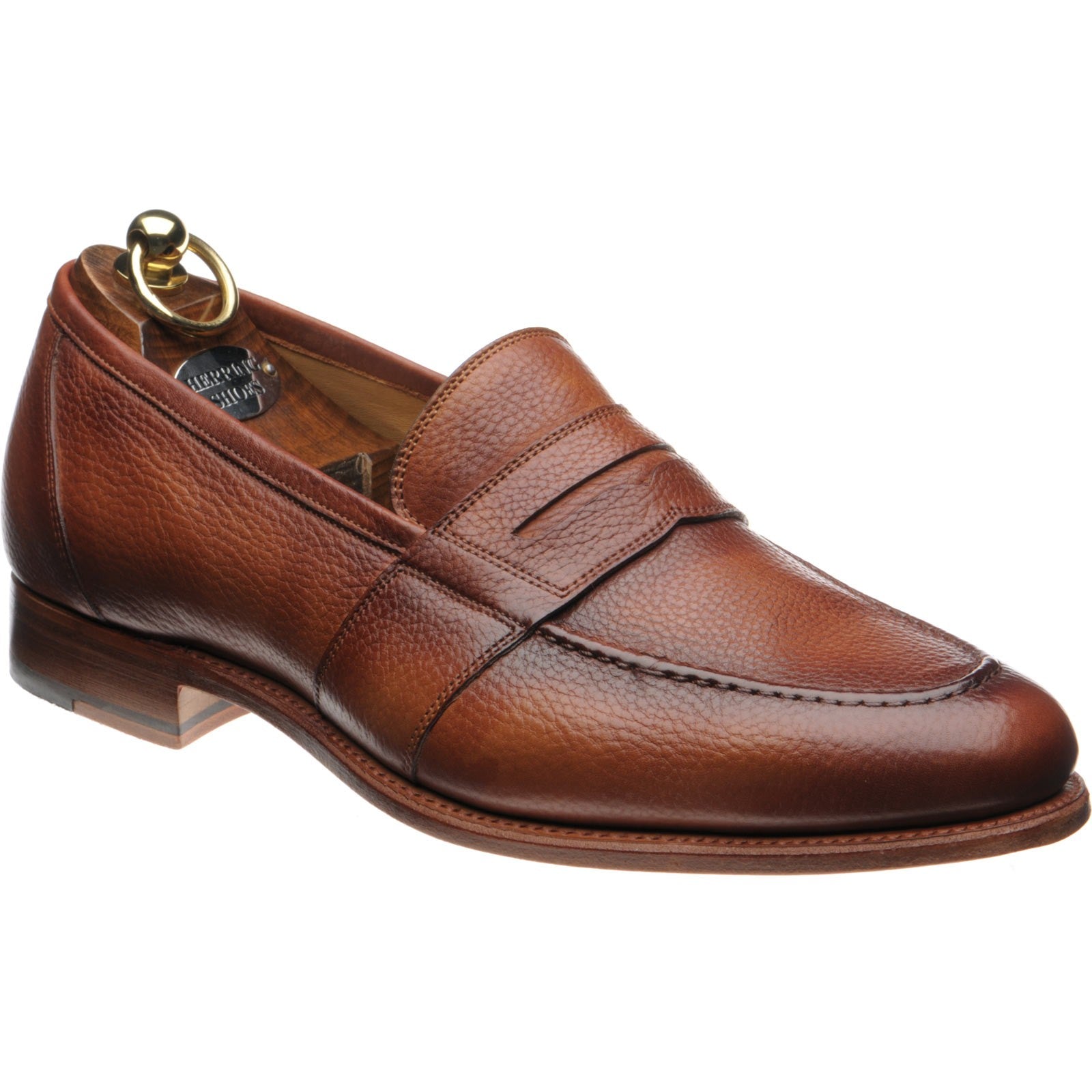 Product image for Herring Dartford mens loafers in tan soft grain