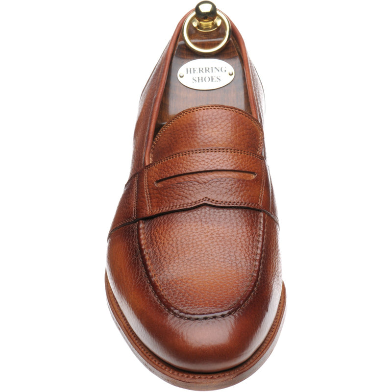 Product image for Herring Dartford mens loafers in tan soft grain