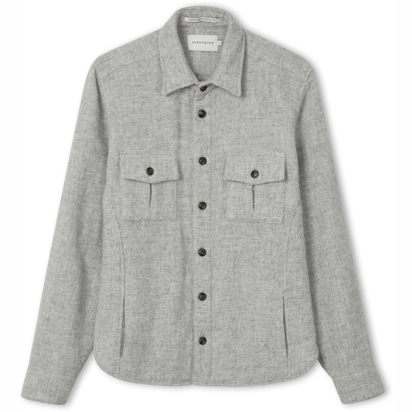 Product image for Herring Dexter Wool Over Shirt by Peregrine in light grey