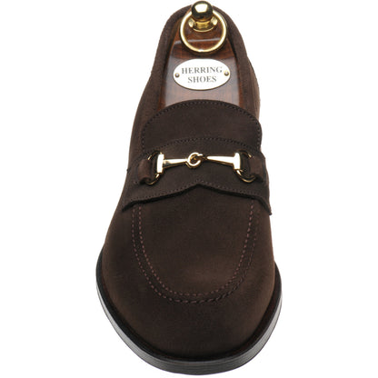 Product image for Herring Dillon II mens loafers in dark brown suede