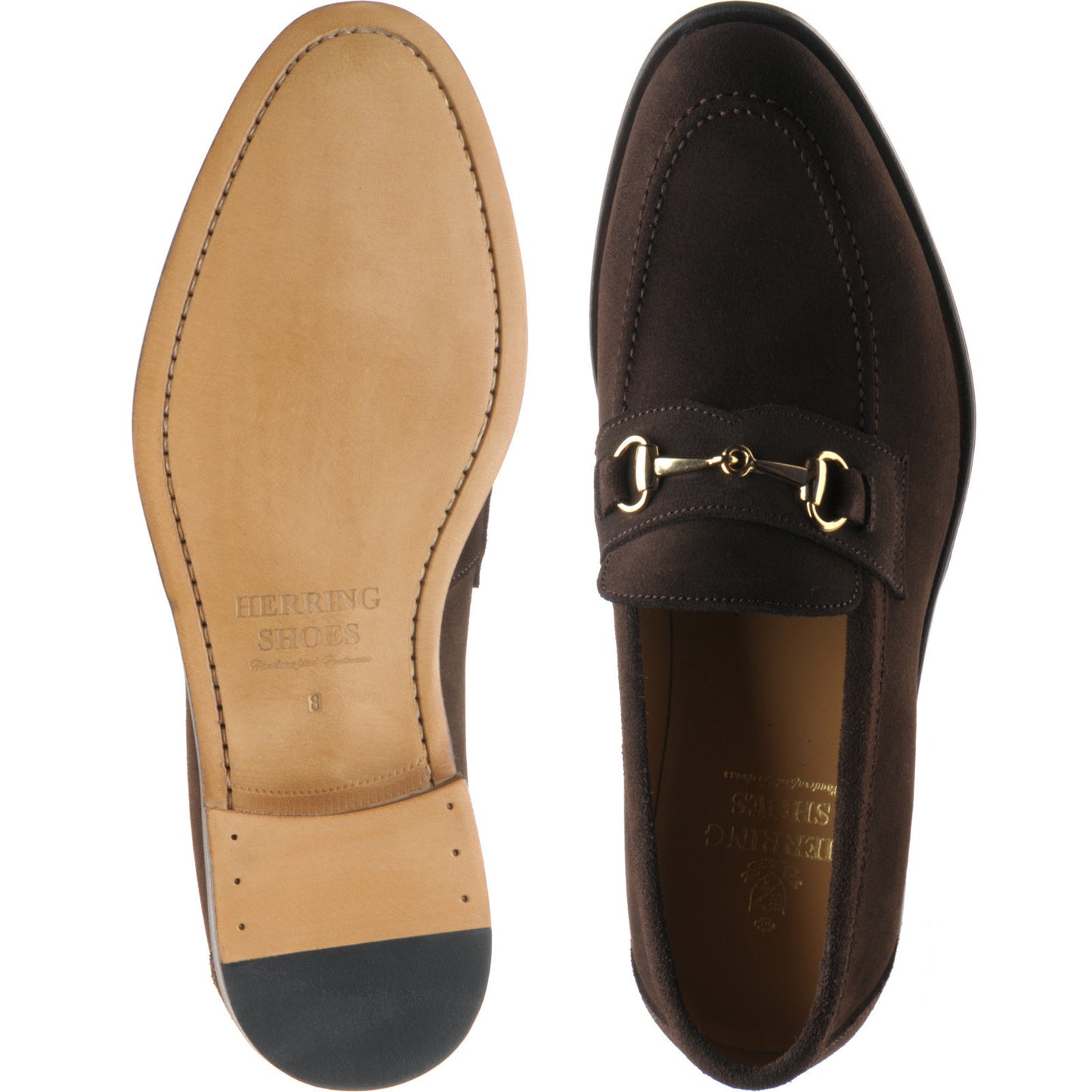 Product image for Herring Dillon II mens loafers in dark brown suede