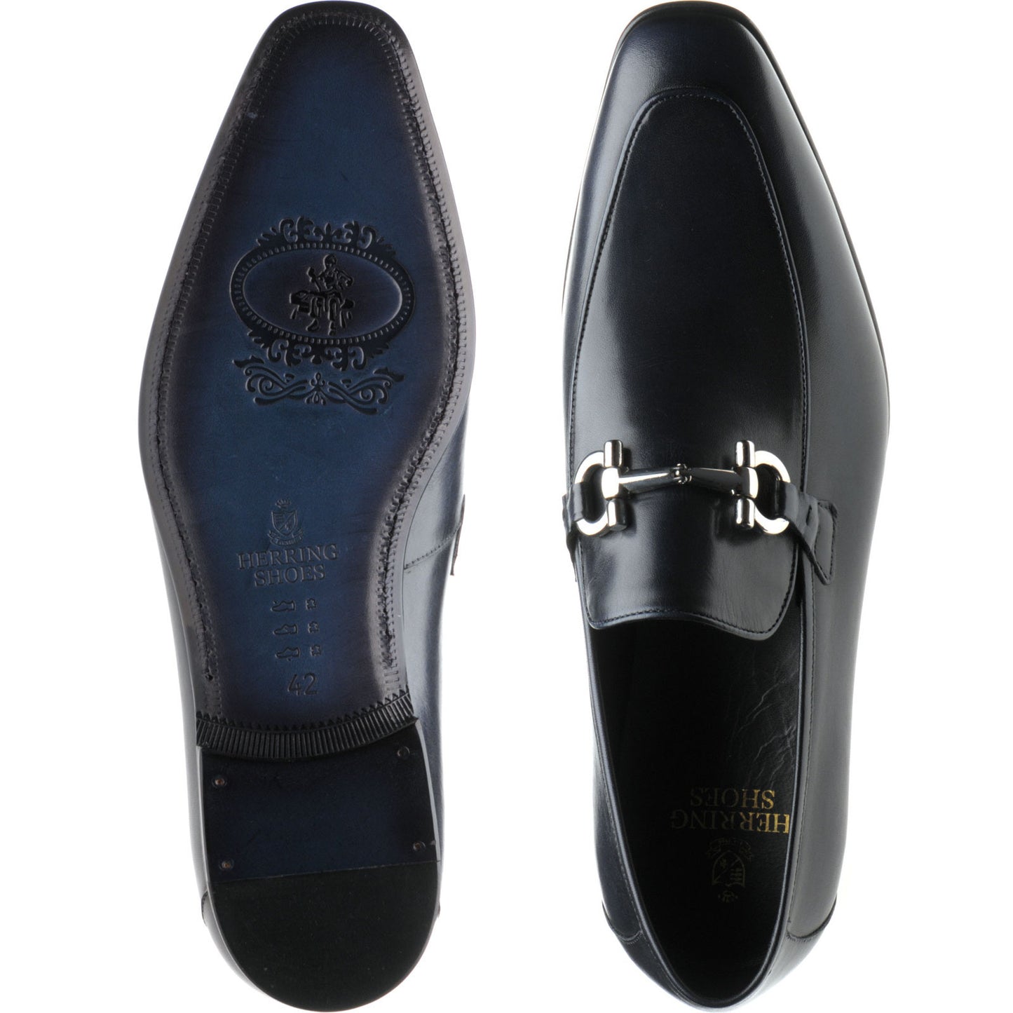 Product image for Herring Dillon mens loafers in navy calf