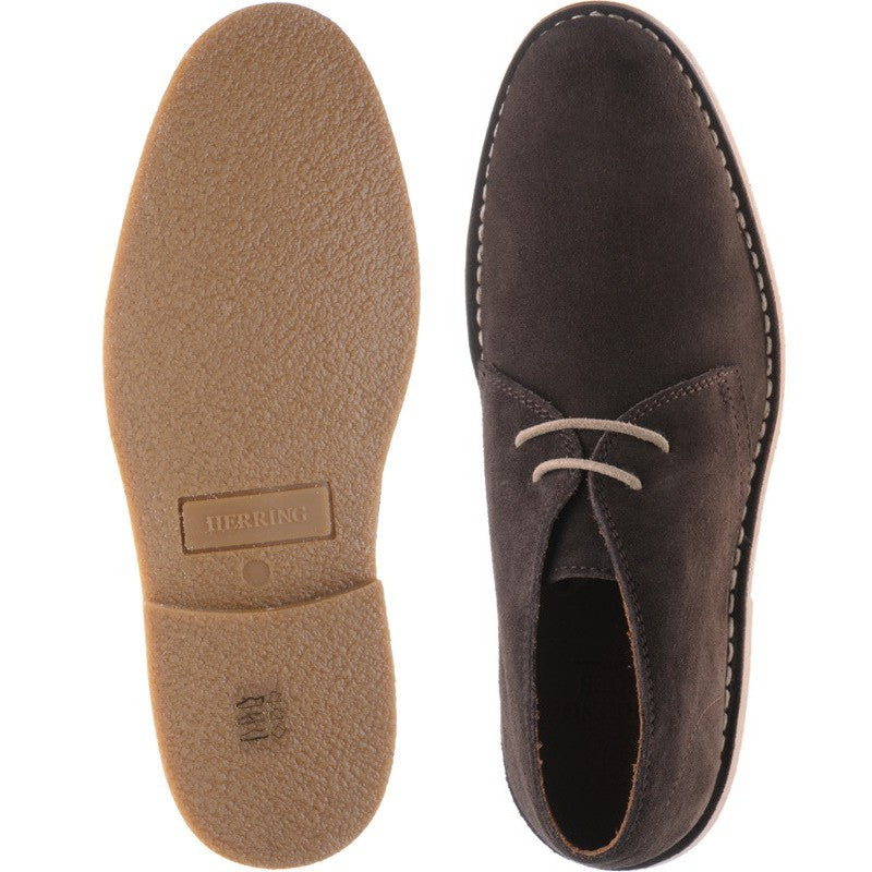 Product image for Herring Dune mens rubber-soled desert boots in brown suede (second)