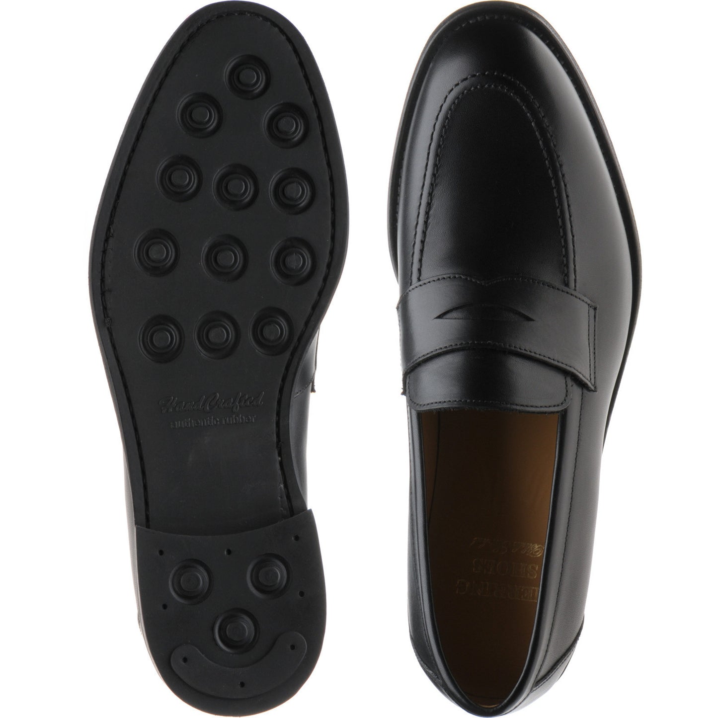 Product image for Herring Dunham II Rubber mens rubber-soled loafers in black calf (second)