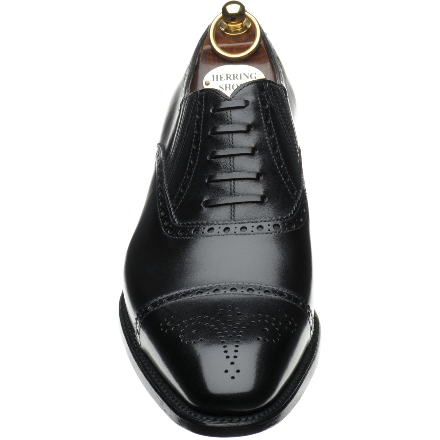 Product image for Herring Dunkeld mens semi-brogues in black calf (second)