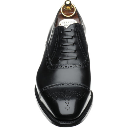 Product image for Herring Dunkeld mens semi-brogues in black calf (second)