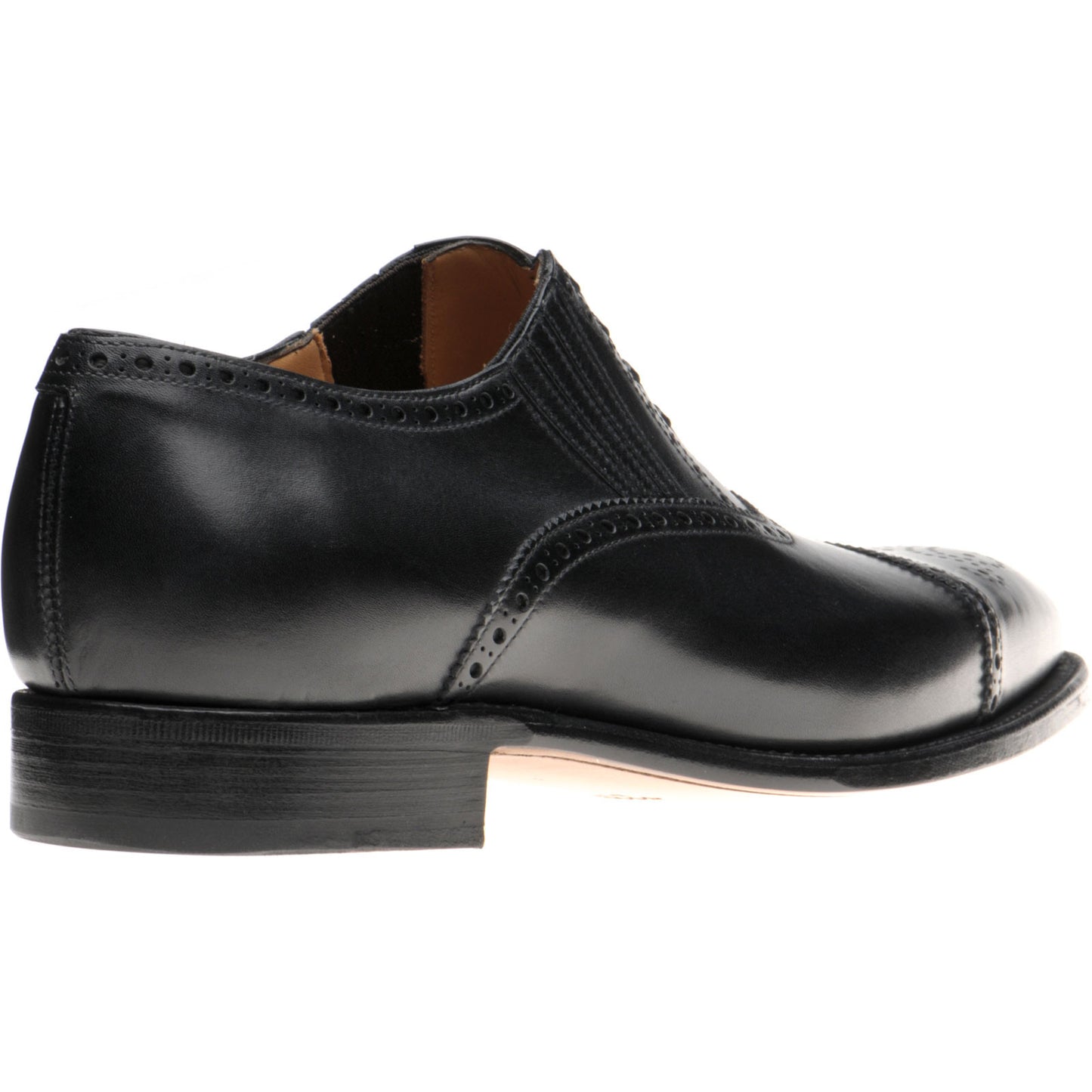 Product image for Herring Dunkeld mens semi-brogues in black calf (second)