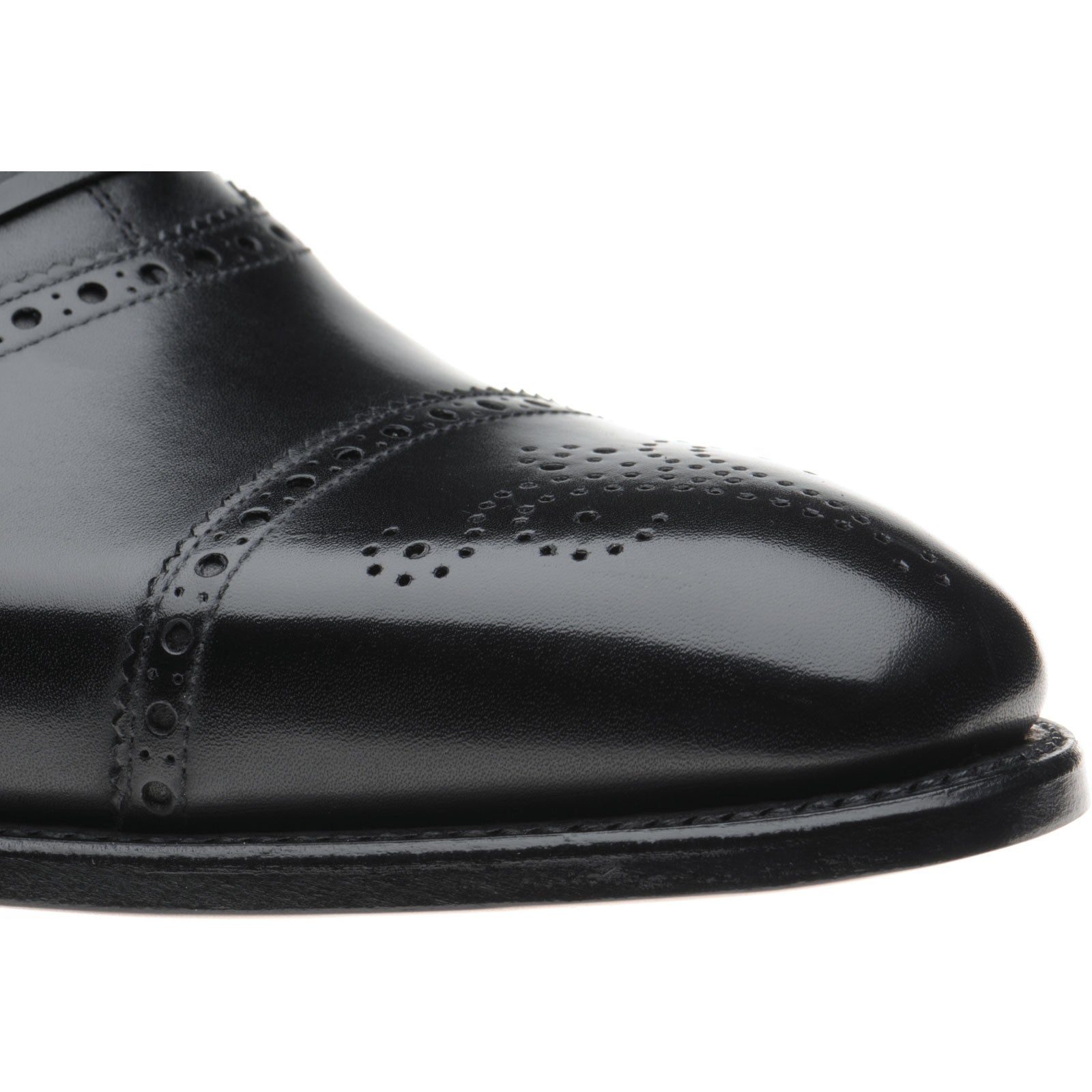 Product image for Herring Dunkeld mens semi-brogues in black calf (second)