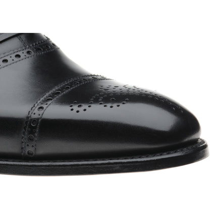 Product image for Herring Dunkeld mens semi-brogues in black calf (second)