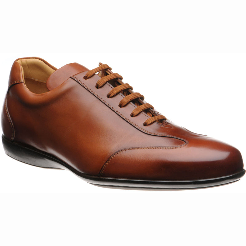 Product image for Herring Duxford mens rubber-soled trainers in tan calf