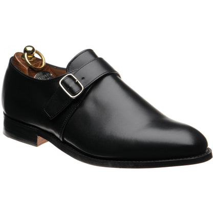 Product image for Herring Edgbaston mens monk shoes in black calf