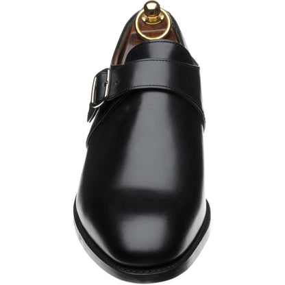 Product image for Herring Edgbaston mens monk shoes in black calf