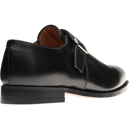 Product image for Herring Edgbaston mens monk shoes in black calf