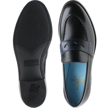Product image for Herring Emma ladies rubber-soled loafers in black and navy calf