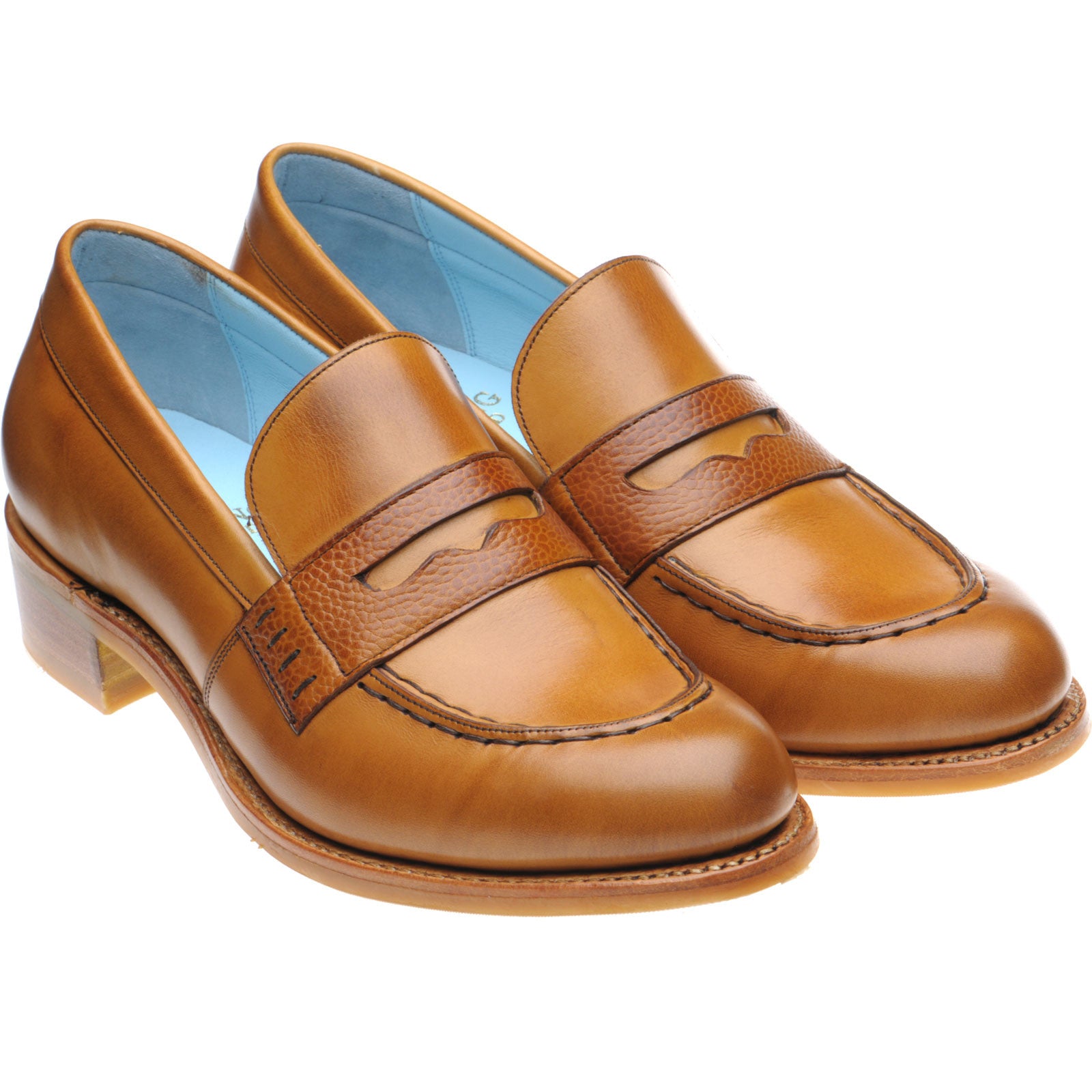 Product image for Herring Emma ladies rubber-soled loafers in cedar and grain calf