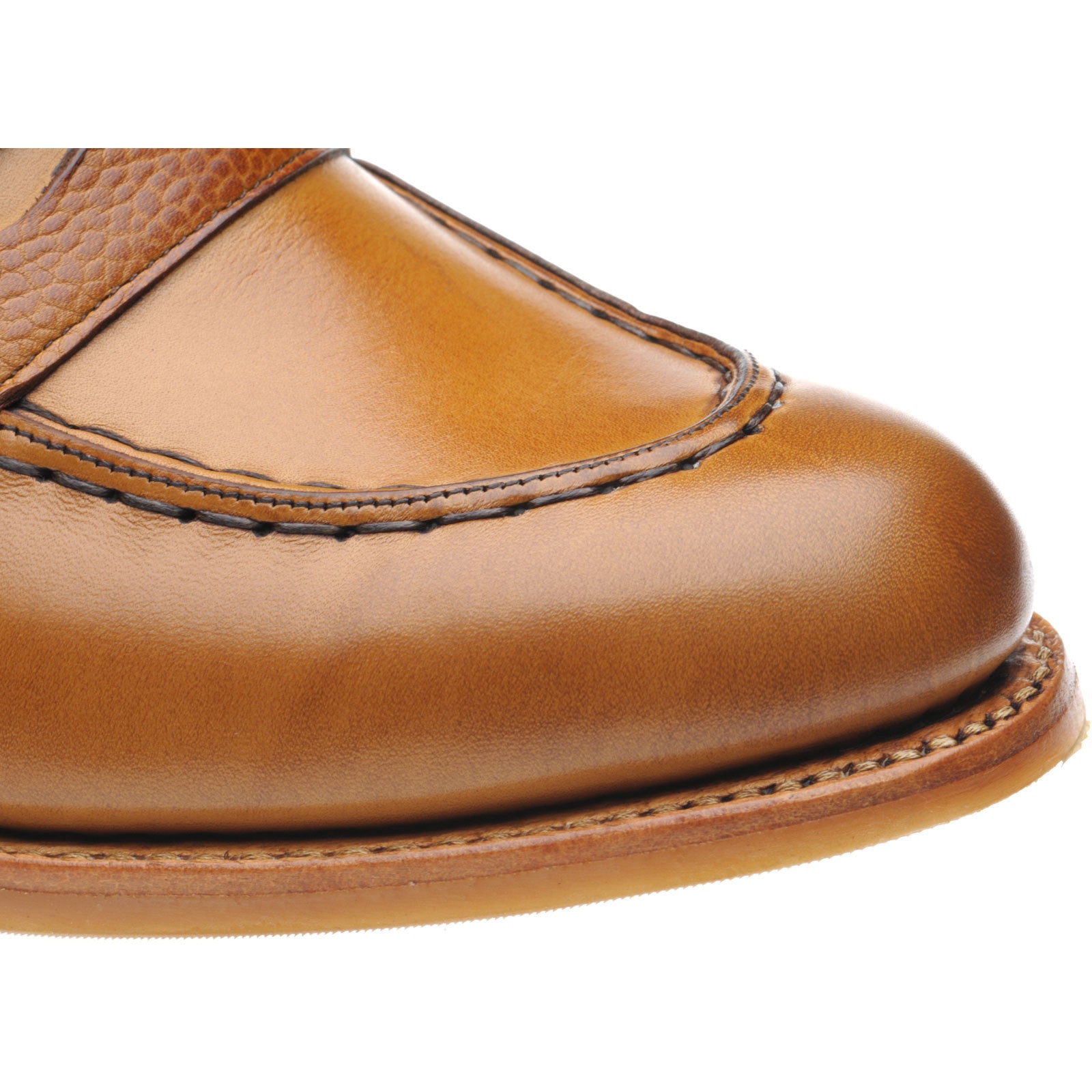 Product image for Herring Emma ladies rubber-soled loafers in cedar and grain calf