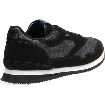 Product image for Herring Ensign Trainer mens rubber-soled trainers in black suede and grey tweed