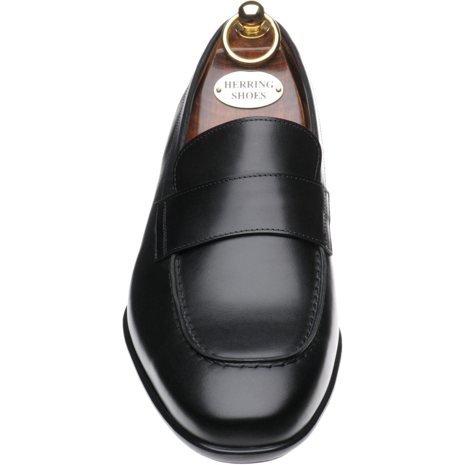 Product image for Herring Enzo mens rubber-soled loafers in black calf