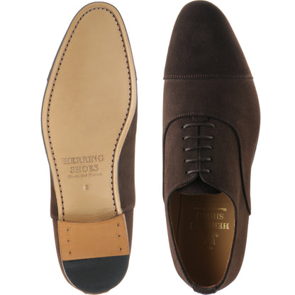 Product image for Herring Euston mens Oxfords in dark brown suede