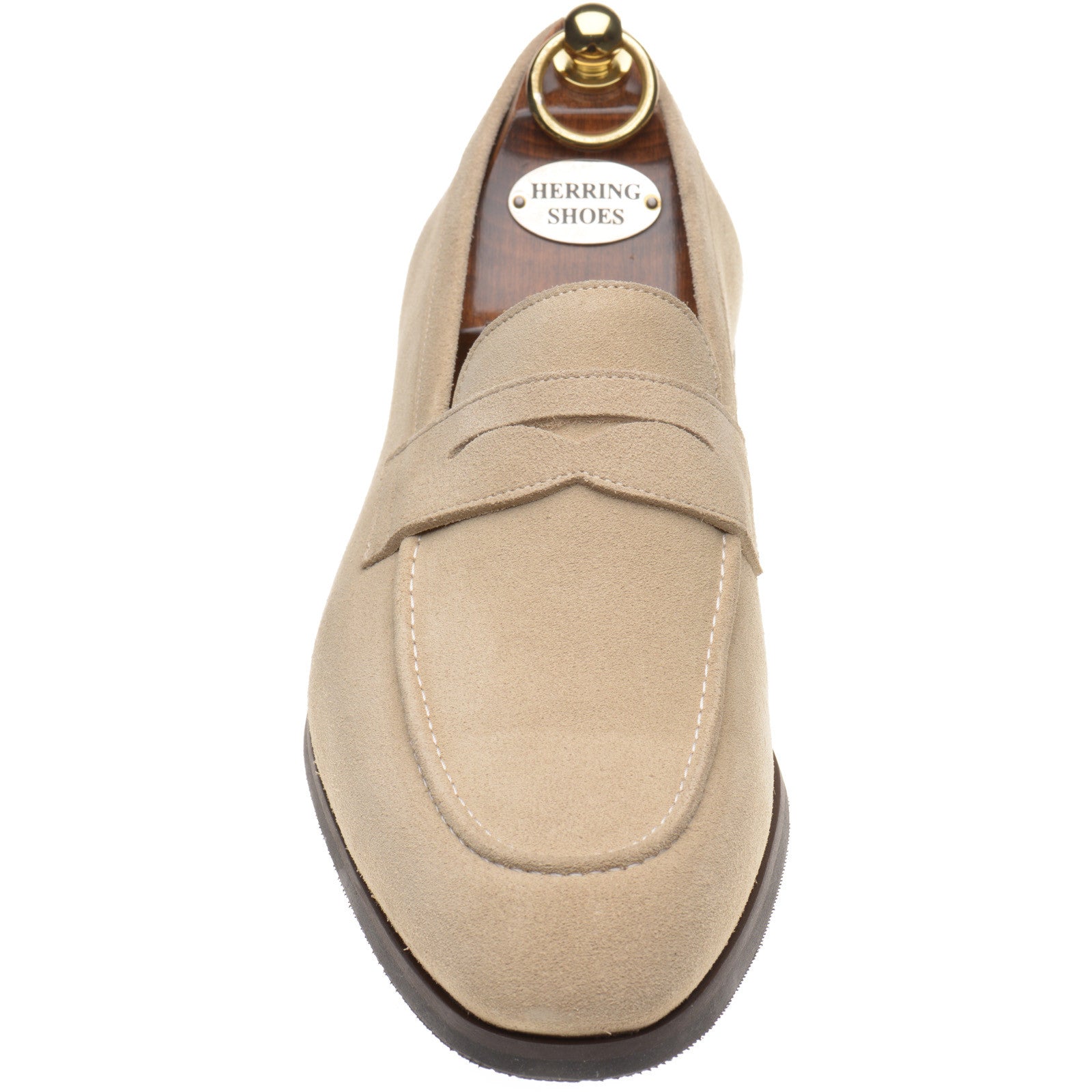 Product image for Herring Evora mens rubber-soled loafers in cream suede