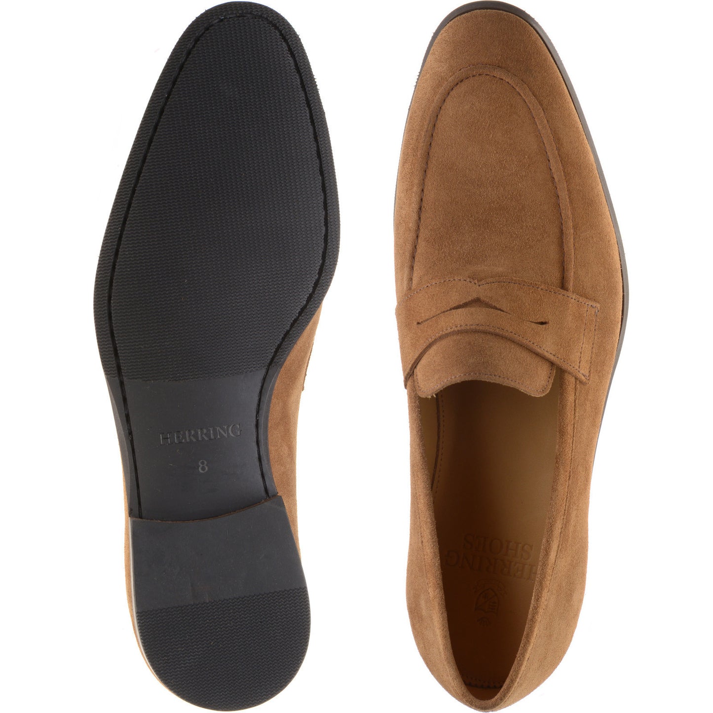 Product image for Herring Evora mens rubber-soled loafers in tan suede