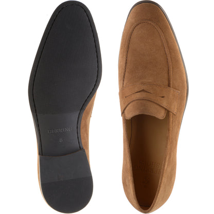 Product image for Herring Evora mens rubber-soled loafers in tan suede